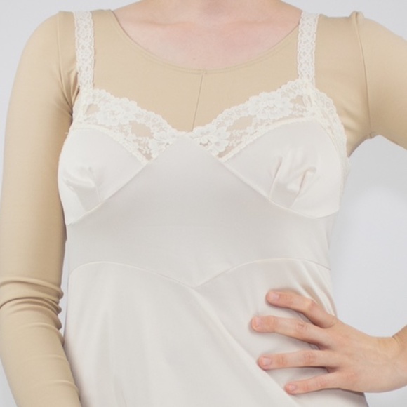 Vintage Lingerie Cream 1970’s Nylon Slip Dress - Picture 2 of 3